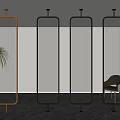 partition glass partition glass screen changhong glass partition screen partition 3d model