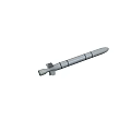 Military Missile 3D Model With Cylindrical Body Blue Stripes And Tail Fins Design