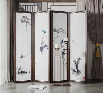 New Chinese Style Screen Partition 3d model