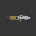 Futuristic Sci Fi Weapon With Metallic Body Blue Glowing Accents And Orange Details