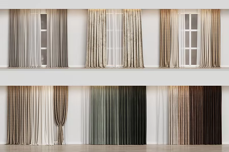 solid color curtain 3d model