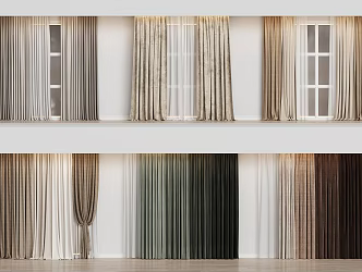 solid color curtain 3d model