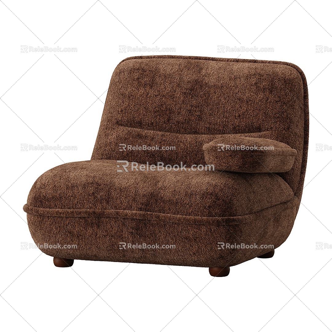 Nordic Simple Single Casual Sofa 3d model