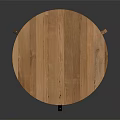Round Wooden Coffee Table With Natural Wood Top And Cross Legs Design
