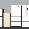 Various Style Fridge Freezers In White And Cream Colors With Compact And Multi Door Designs