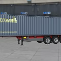TITAN CONTAINERS Heavy Duty Container Truck With Grey Cargo Container And Multiple Wheels