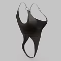 Stylish Black Fitted Bodysuit With Spaghetti Straps And Metal Rings