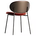 Modern Accent Leisure Chair With Upholstered Back Multiple Colors And Metal Legs Design