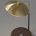 Modern Gold Table Lamps With Black Poles And Wooden Bases For Home Decor