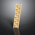 Simple Wooden Ladder Shelf With Multiple Storage Shelves For Home Interior