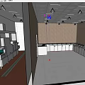 Commercial Kitchen With Stainless Steel Equipment Tiled Walls And Drainage Grates