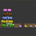 Colorful Candy Display With Assorted Chocolate And Stacked Sweet Treats