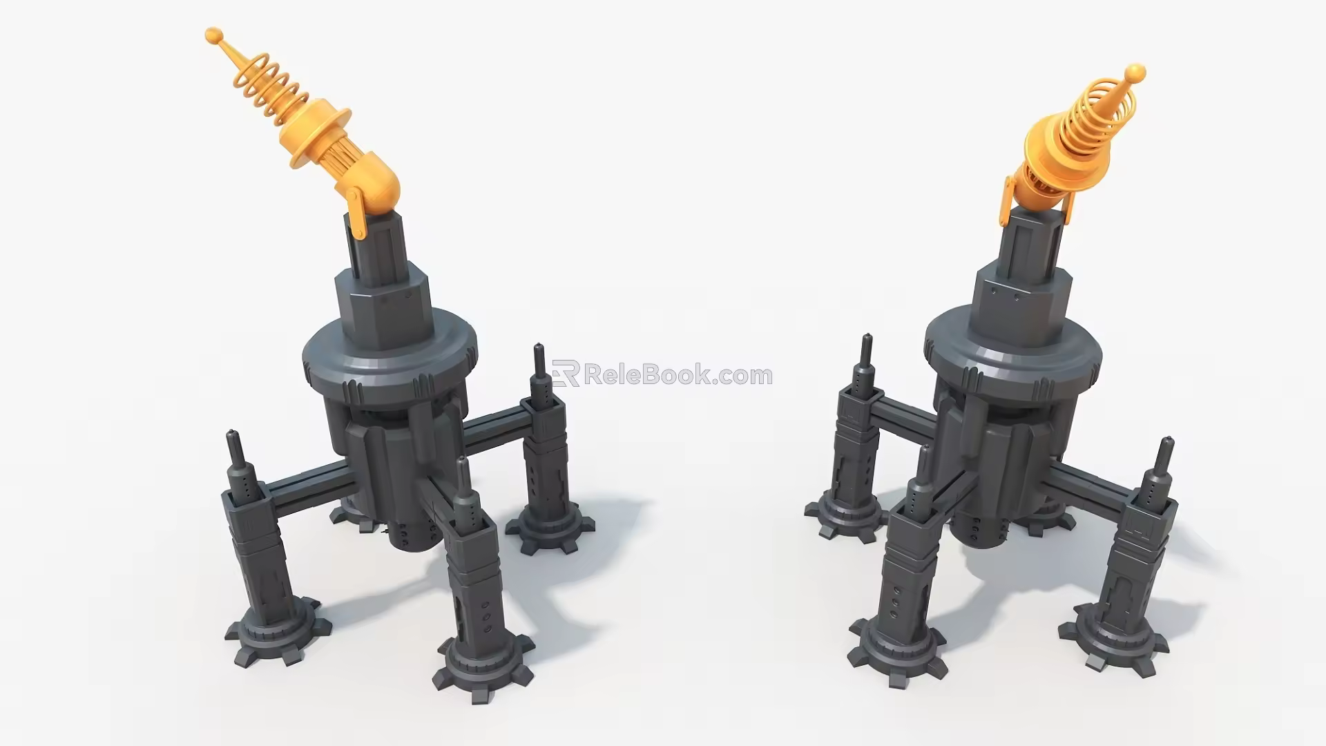 sci-fi signal tower laser weapon mechanical hard surface cylinder high-tech industrial parts 3d model