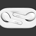 White Wireless Earbuds with Charging Case Sleek Design and Premium Aesthetics 3d model