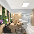 Beauty Hair Salon Interior Modern Bright Design With Styling Chairs Mirrors Reception Desk And Shelves