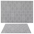 Stylish Gray Square Rug With Hexagon Pattern Modern Design For Living Room Decor