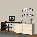 Modern Simple Desk Chair Computer Ornaments Bookshelf Table Lamp 3d model