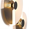 Modern Circular Wall Lamps With Metal Stripes Two Tone Sections And Warm Light