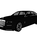 Luxury Black Rolls Royce Sedan With Modern Sleek Body Chrome Accents And Alloy Wheels