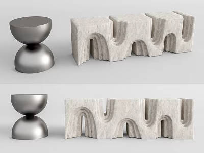 Long Stool Low Stool Chair 3d model