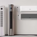 Modern Tower Fans and Wall Mounted Air Conditioners for Home Cooling Solutions 3d model