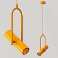Modern Gold Pendant Lights with Black Metal Frame and Cylindrical Design