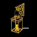 Black Metal Wall Light With Decorative Scroll Design And Glass Shade