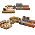Modern Modular Sectional Sofas With Striped Patterns And Various Colors For Living Room 3d model