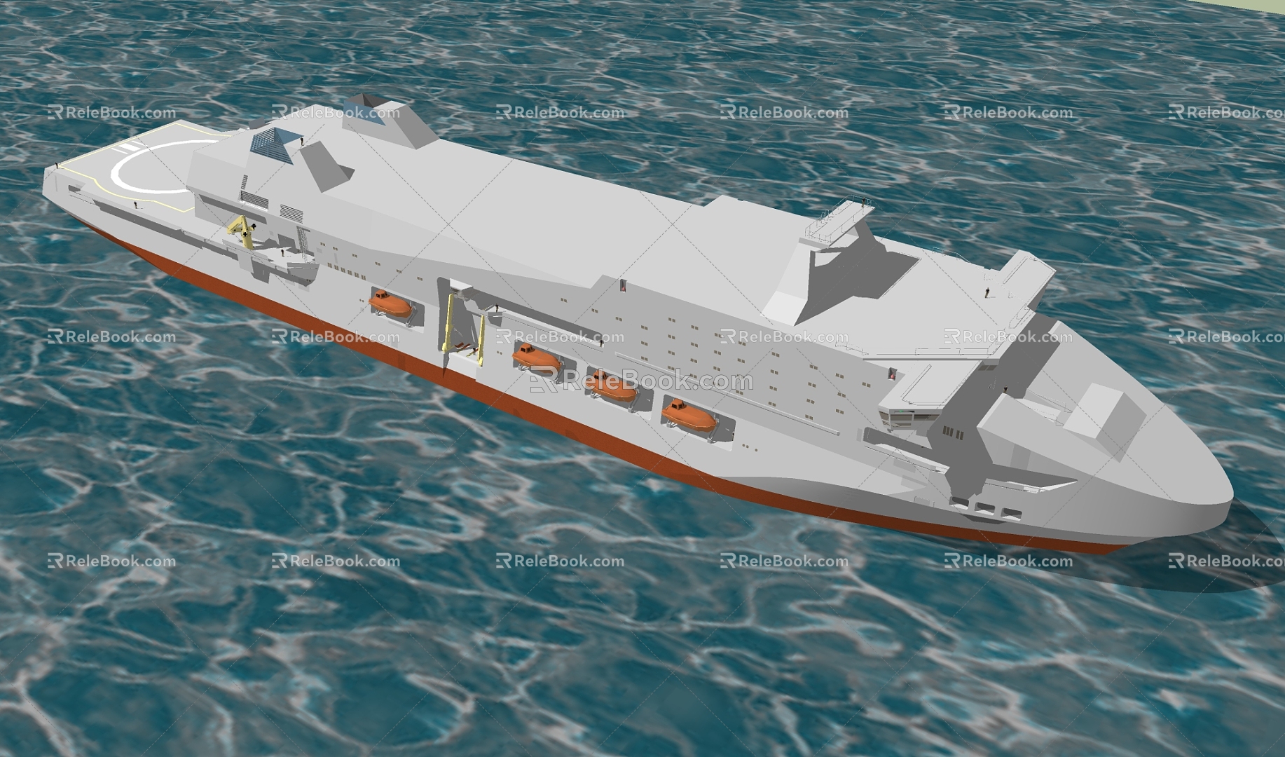 Modern Warship Ship Military Warship Carrier Submarine 3d model