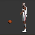Man In USA Basketball Jersey Number 9 Standing With Basketball And Outstretched Arms
