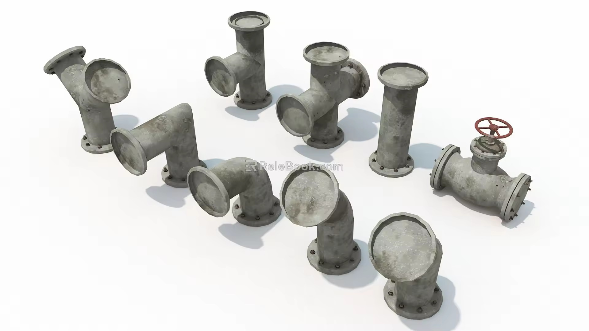 Pipe valve pipe joint water pipe 3d model