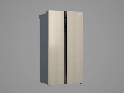 Sleek Silver Double Door Refrigerator With Modern Design For Home Kitchen Use 3d model