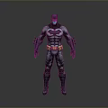 Man Wearing Batman Suit With Mask Muscular Body and Utility Belt