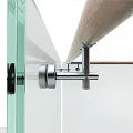 Modern Glass Railings Structure With Metal Brackets And Stainless Steel Fasteners