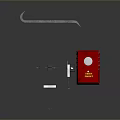 Essential Household Supplies Including Red Storage Box White Electronic Device And Metal Tools