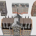 Various Architectural Building Models Featuring Spires Decorative Windows And Design Details