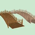 Ancient Architectural Bridges With Brown Wooden Deck And White Railings Design