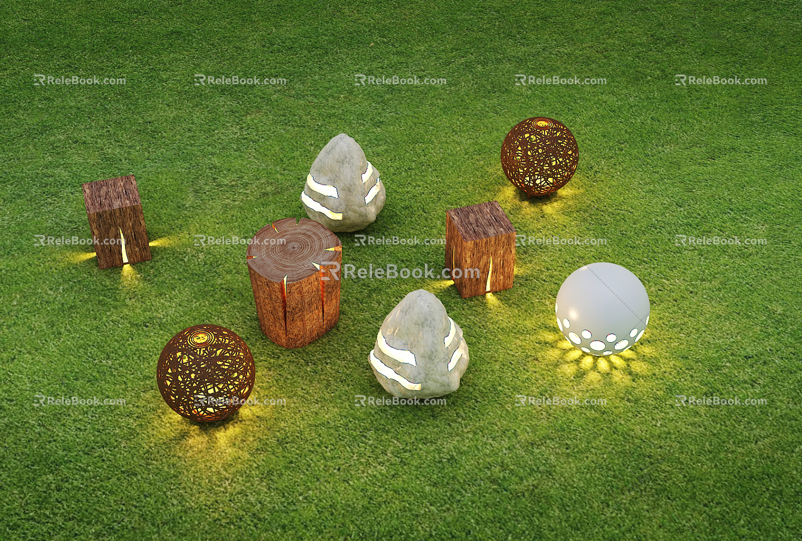 Modern lawn lamp floor lamp 3d model