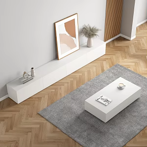 Modern living room TV coffee table combination 3d model