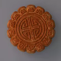 Traditional Chinese Mooncake With Intricate Carved Patterns And Round Shape 3d model