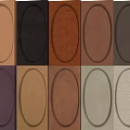 Array of Oval Leather Swatches with Various Colors and Different Textures 3d model