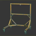 Sturdy Yellow Mobile Industrial Equipment With Metal Frame And Rolling Wheels