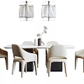 Modern Dining Table and Chair Combination 3d model