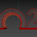 Event Entrance Featuring Illuminated 2020 Numbers On Black Background With Red Base