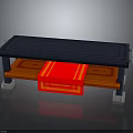 Modern Furniture Table With Blue Tabletop Red Drawers And Gray Legs