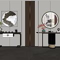 New Chinese-style porch table end view table 3d model