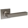 Modern Brushed Metal Door Handle With Square Base And Rectangular Lever Design 3d model