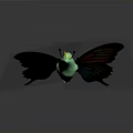 Vibrant Colorful Butterfly Featuring Multicolored Wings and Green Body on Dark Background