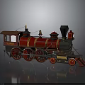Vintage Steam Train Red And Gold Exterior With Large Wheels And Classic Design