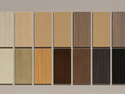 Various Wood Grain Wall Paneling Samples with Different Color Options 3d model